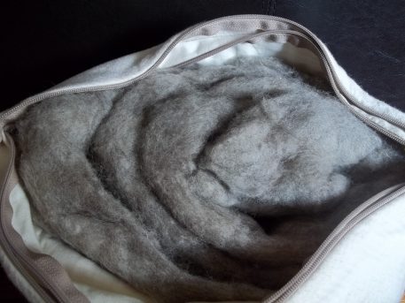 inside of a wool pillow